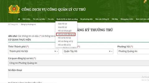 Cách đăng ký thường trú online tại nhà