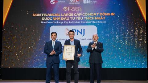PNJ vào top 3 doanh nghiệp được nhà đầu tư yêu thích nhất năm 2024