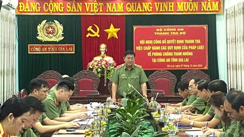 Bộ Công an thanh tra đối với Công an tỉnh Gia Lai