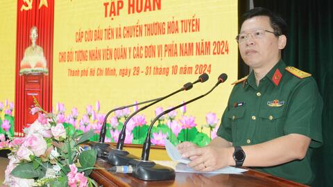 Cục Quân y phối hợp tập huấn “Cấp cứu đầu tiên, chuyển thương hỏa tuyến” khu vực phía Nam