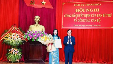 Thanh Hoá: Bà Phạm Thị Thanh Thuỷ giữ chức Chủ nhiệm Uỷ ban kiểm tra Tỉnh uỷ