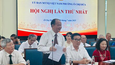 Mặt trận Tổ quốc phường Ô Chợ Dừa đẩy mạnh các phong trào thi đua yêu nước