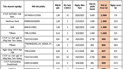 Hơn 20.000 tỷ đồng trái phiếu được mua lại trước hạn sau vụ Tân Hoàng Minh