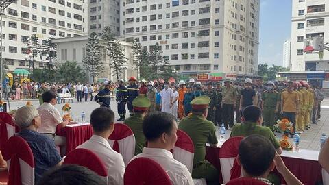 Trung tâm y tế phối hợp các lực lượng diễn tập chữa cháy và cứu nạn, cứu hộ