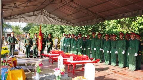 Quảng Trị: Truy điệu, an táng 4 hài cốt liệt sĩ