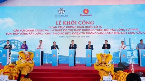Chủ tịch Quốc hội Trần Thanh Mẫn dự lễ khởi công Dự án mở rộng quốc lộ 1A