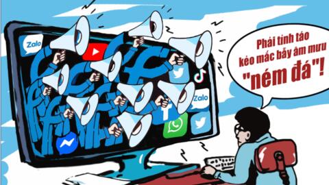 Cảnh giác với bẫy “ném đá” trên không gian mạng