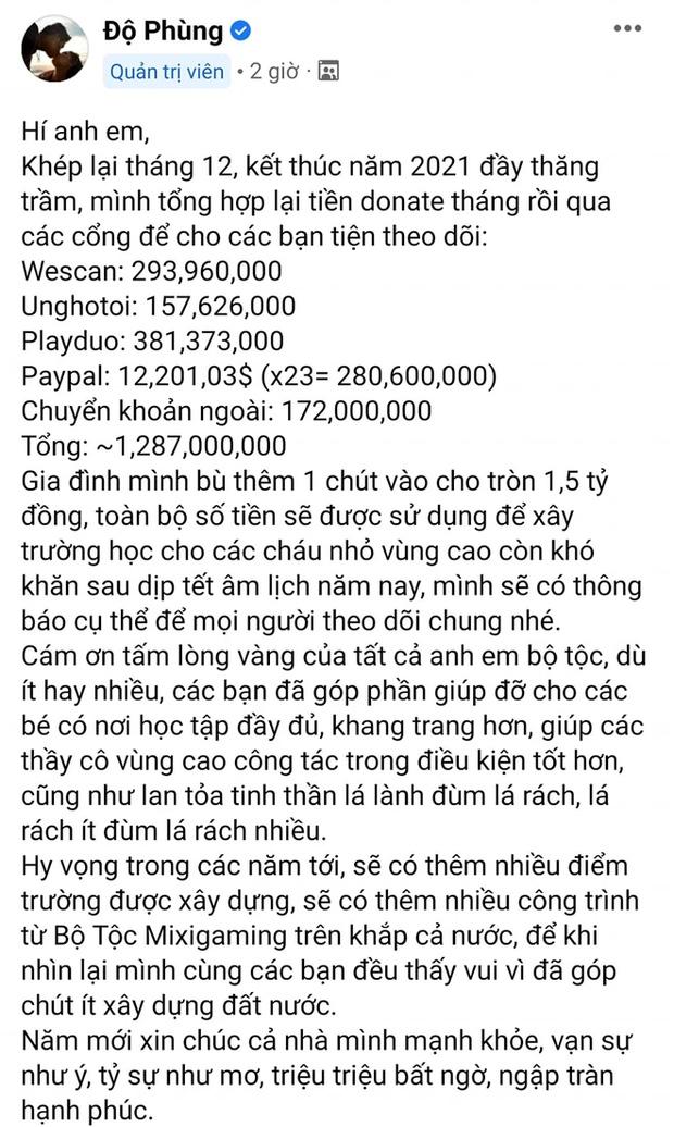 Tiền nhiều để làm gì? Độ Mixi dùng toàn bộ 1,5 tỷ tiền donate tháng 12 đi xây trường cho học sinh vùng cao - Ảnh 1.