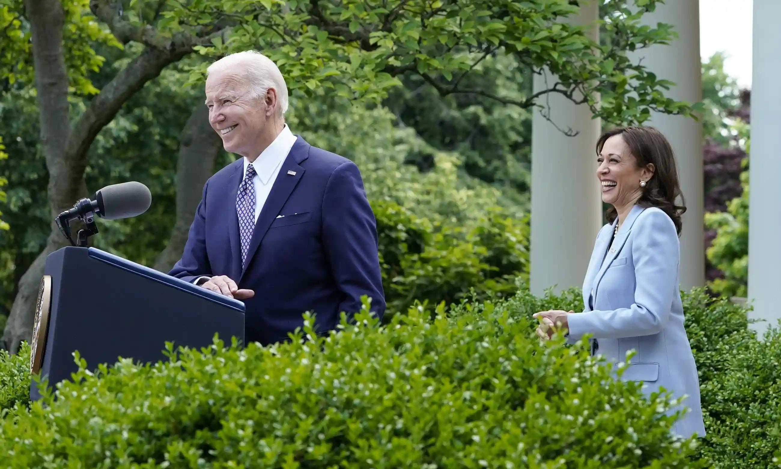 Tổng thống Mỹ Joe Biden và Phó tổng thống Kamala Harris. Ảnh: AP.