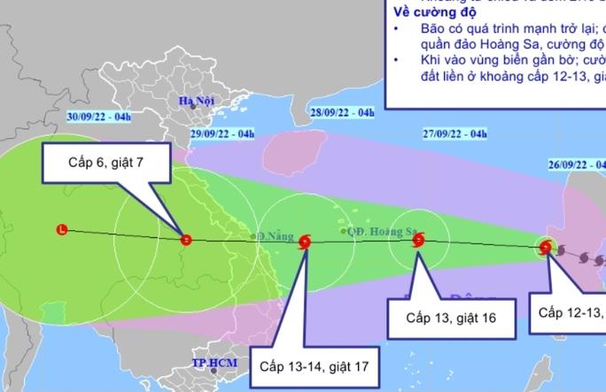 Bão số 4 giật cấp 16 gây sóng biển cao 9-11 m, di chuyển rất nhanh vào Trung Bộ - Ảnh 1.