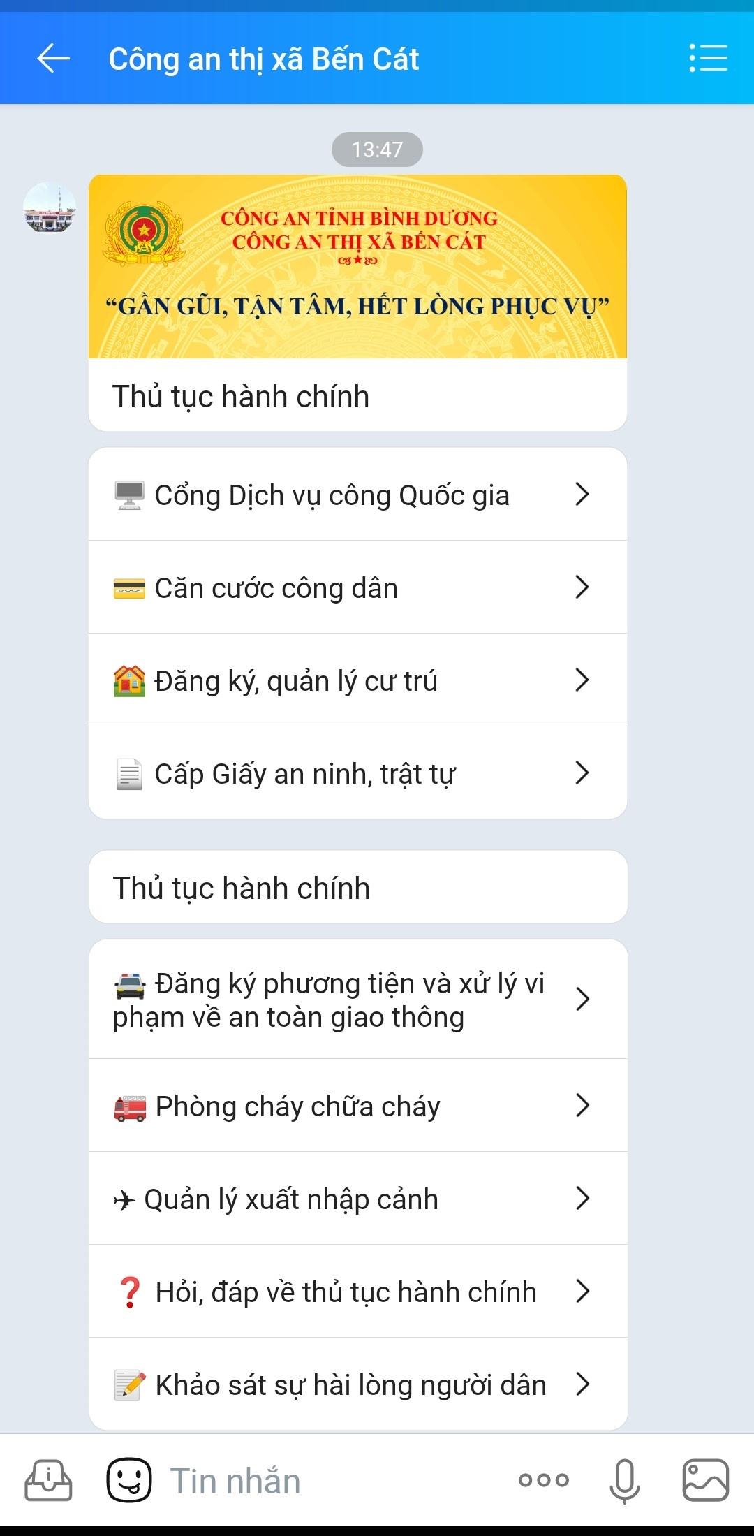 Zalo Cong an Ben Cat anh 4