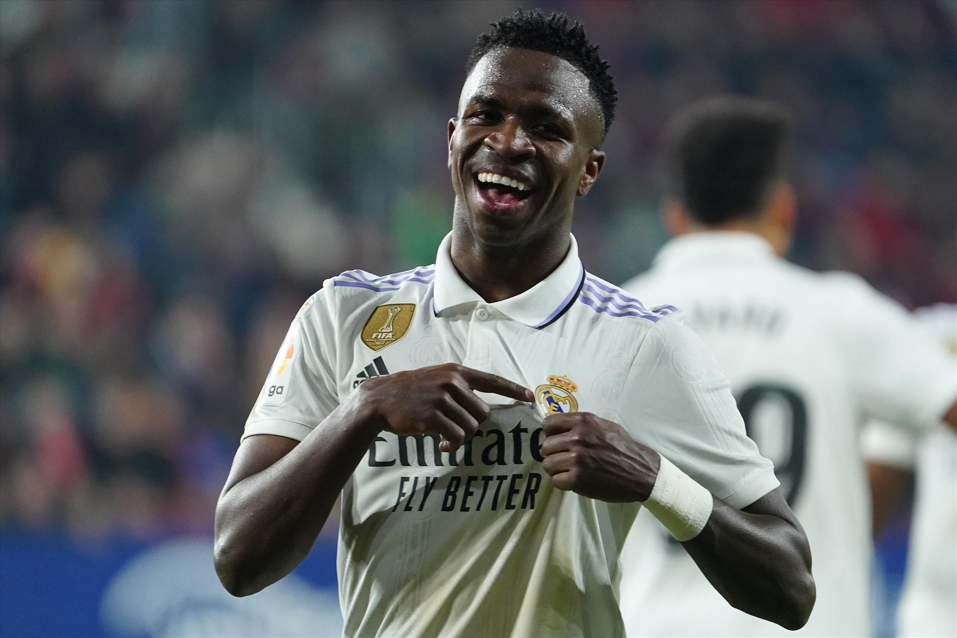 Vinicius sẽ là nhân tố của Real Madrid được chờ đợi tỏa sáng tại Anfield.  Ảnh: AFP