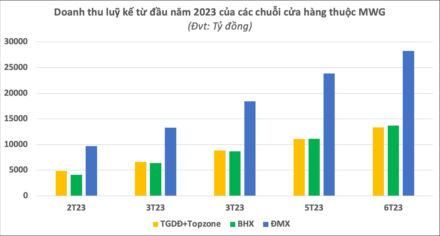 Nửa đầu năm 2023, doanh thu Thế Giới Di Động giảm 20% so với cùng kỳ, tiền từ bán thịt, cá, rau… nhiều hơn bán điện thoại, máy tính - Ảnh 4.