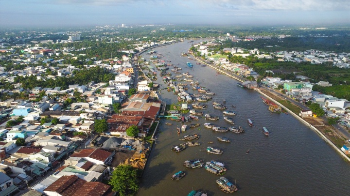 Một góc TP Cần Thơ nhìn từ trên cao. Ảnh: Tạ Quang.