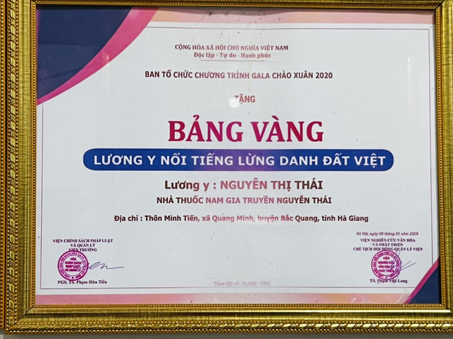 Lương y Thái nhận được nhiều danh hiệu cao quý