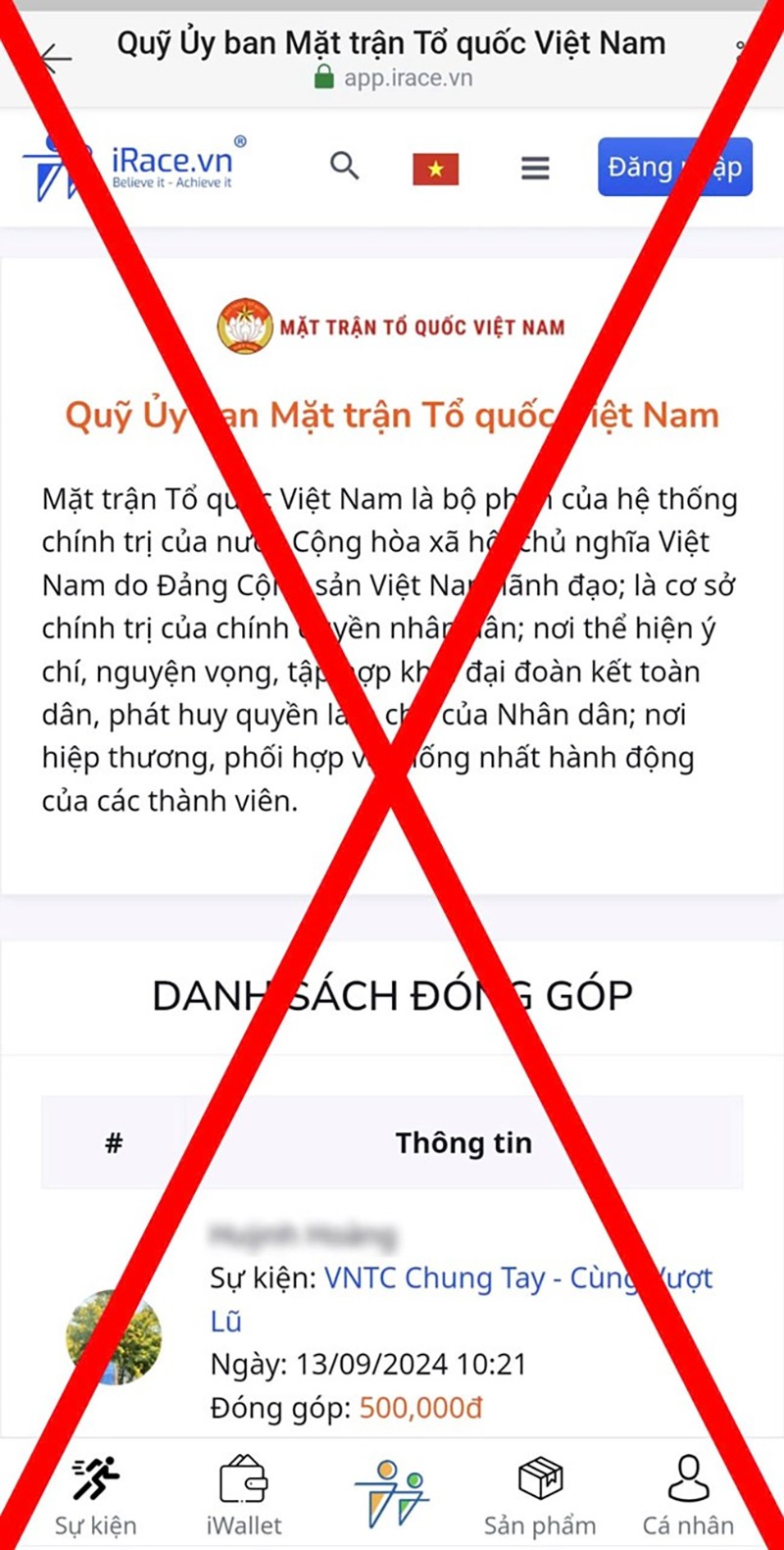 Nhiều trang thông tin giả mạo, lấy danh nghĩa là MTTQ Việt Nam huy động tiền ủng hộ đồng bào bị ảnh hưởng bởi cơn bão số 3