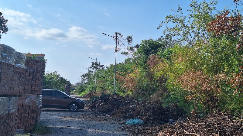 Hệ thống chiếu sáng đã được lắp đặt nhưng bỏ không gây lãng phí. Ảnh: Đền Phú