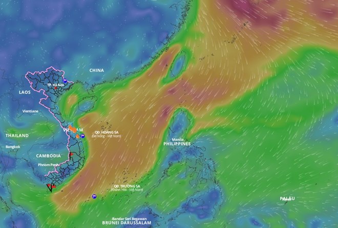 Dự báo thời tiết xấu trên Biển Đông do không khí lạnh