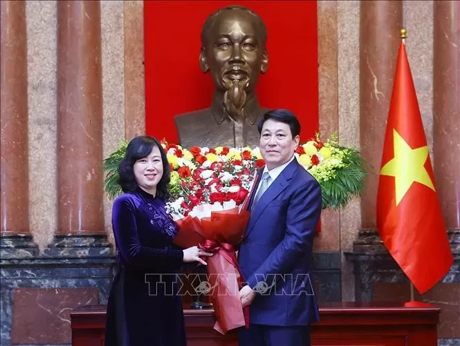 Chủ tịch nước Lương Cường chúc mừng ngành Y tế nhân kỷ niệm 70 năm Ngày Thầy thuốc Việt Nam. Ảnh: Lâm Khánh/TTXVN