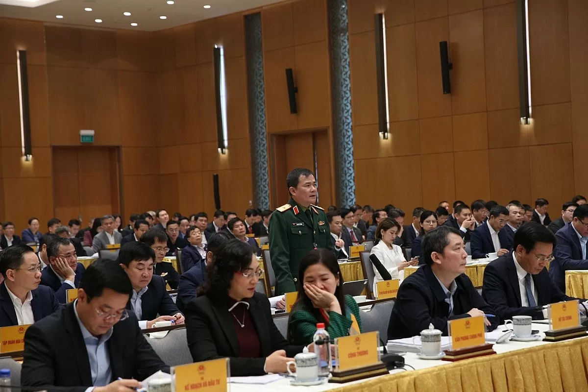 Lãnh đạo các bộ, ngành tham dự Hội nghị. Ảnh: VGP/Đình Hải