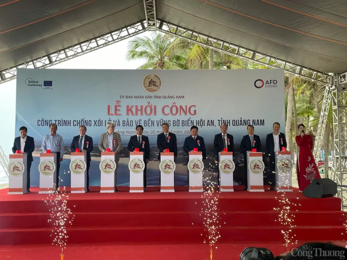 Tỉnh Quảng Nam khởi công Dự án chống xói lở và bảo vệ bền vững bờ biển Hội An Tỉnh Quảng Nam khởi công Dự án chống xói lở và bảo vệ bền vững bờ biển Hội An