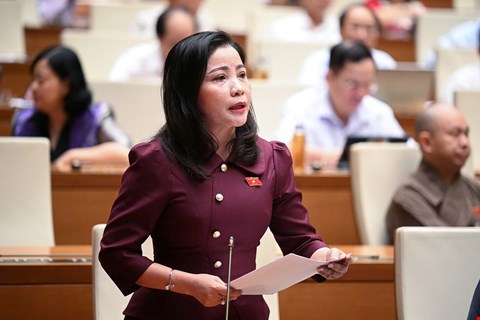 Đại biểu Nguyễn Thị Thu Nguyệt phát biểu. Ảnh: Quochoi