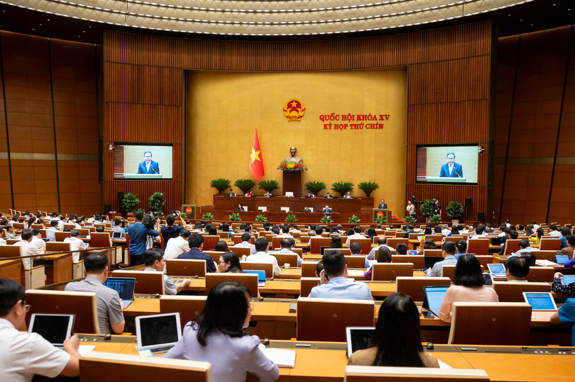 Chủ tịch Quốc hội Trần Thanh Mẫn phát biểu mở đầu phiên chất vấn và trả lời chất vấn. Anh: VPQH