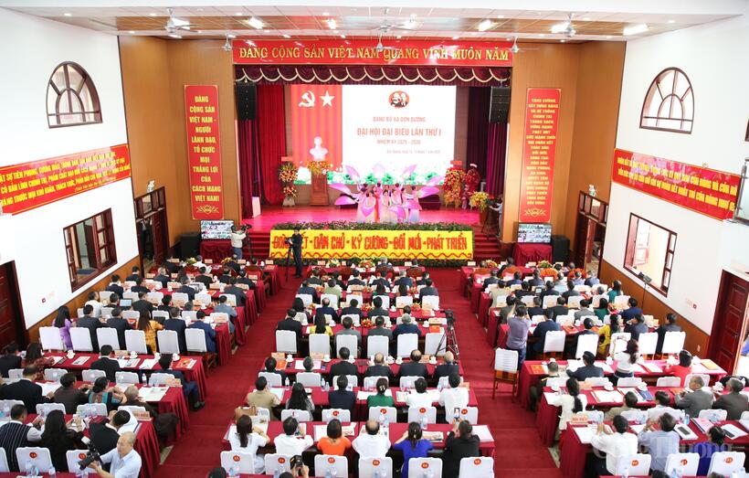 Quang cảnh Đại hội Đảng bộ xã Đơn Dương lần I, nhiệm kỳ 2025 - 2030