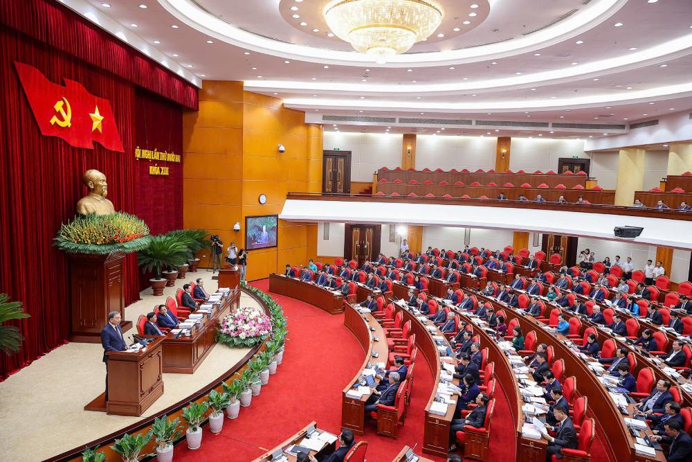 Toàn cảnh Hội nghị Trung ương lần thứ 12 Ban Chấp hành Trung ương khóa XIII. Ảnh: Nhật Bắc