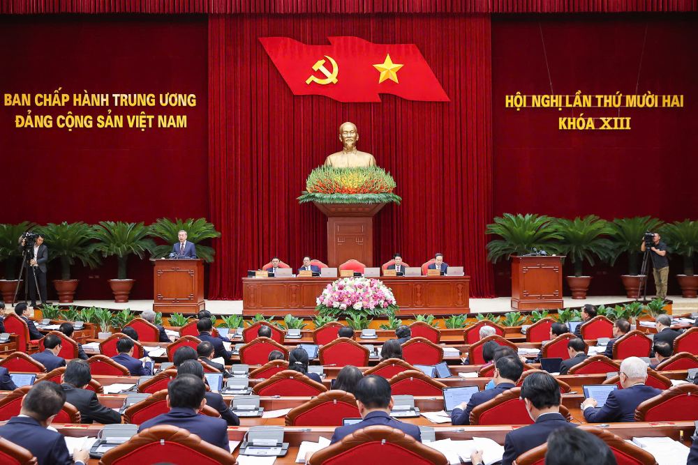 Hội nghị Trung ương lần thứ 12 khai mạc sáng 18.7 tại Hà Nội. Ảnh: Nhật Bắc