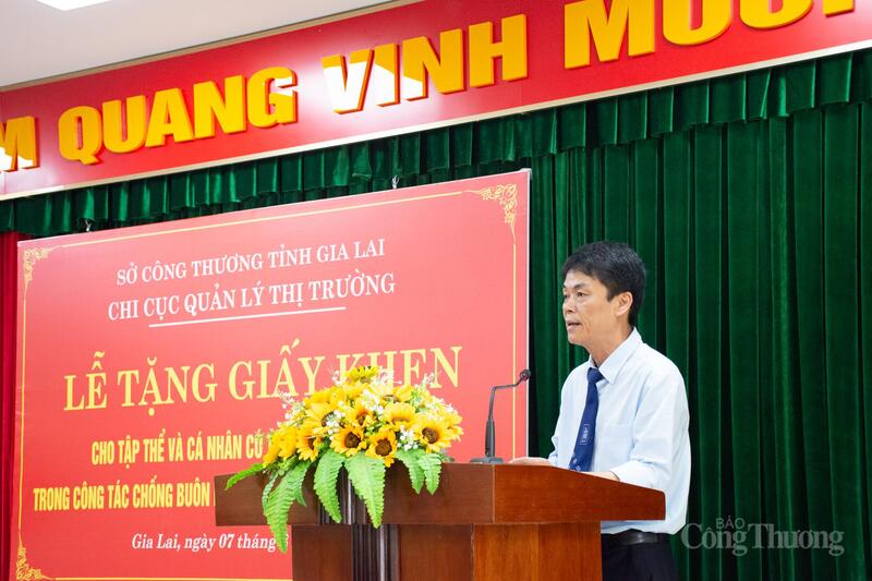 Ông Dương Minh Đức, Giám đốc Sở Công Thương Gia Lai phát biểu tại buổi lễ. Ảnh: Tấn Phát