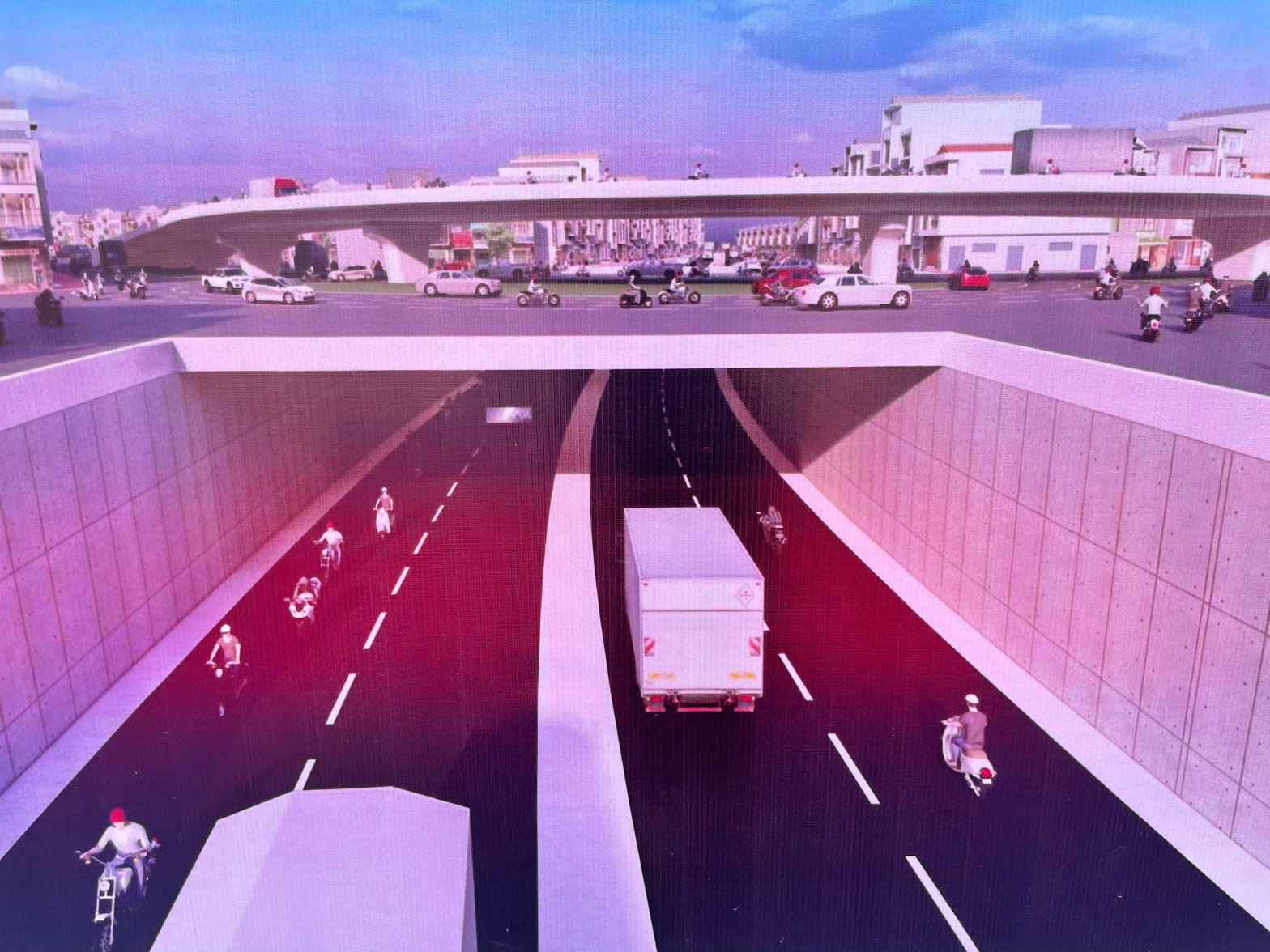 Phối cảnh hầm chui. Ảnh: Ảnh: Đình Trọng