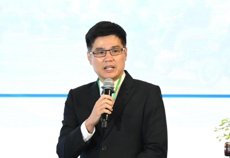 Ông Gabriel Ho, Trung tâm Nhiên liệu xanh toàn cầu (CCGF) phát biểu tại hội thảo. Ảnh: Cấn Dũng