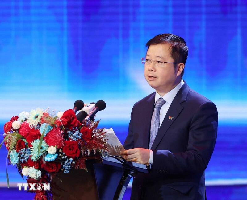 Tổng Giám đốc Đài Truyền hình Việt Nam Nguyễn Thanh Lâm phát biểu tại buổi lễ.