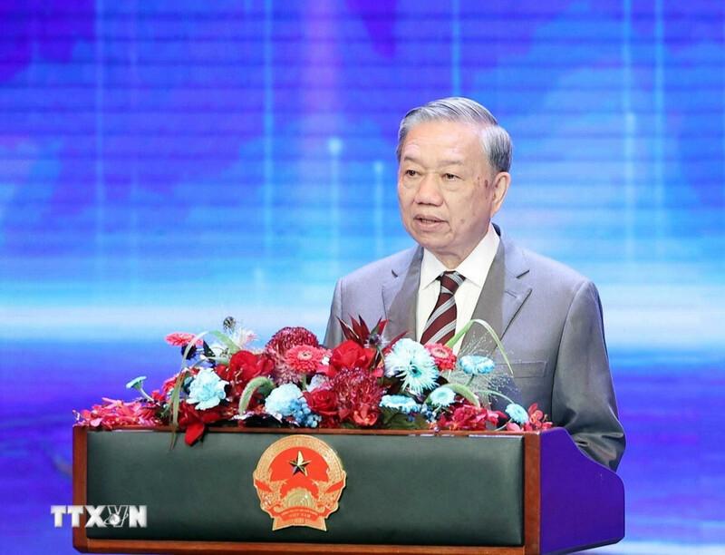 Tổng Bí thư Tô Lâm phát biểu tại buổi lễ. Ảnh: TTXVN