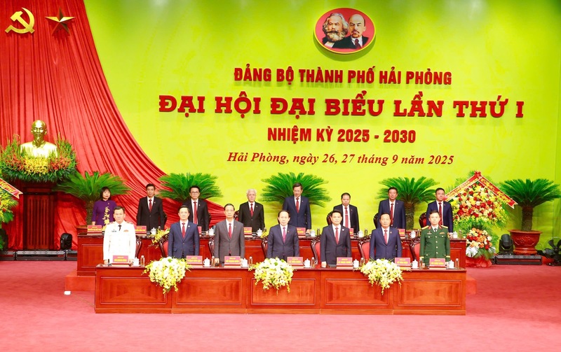 Đại hội đại biểu Đảng bộ TP.Hải Phòng lần thứ nhất. Ảnh: Cổng TTĐT Hải Phòng.