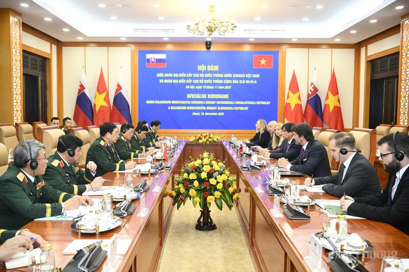 Ngay sau lễ đón, hai đoàn tiến hành hội đàm nhằm trao đổi các vấn đề hợp tác song phương trong lĩnh vực quốc phòng.