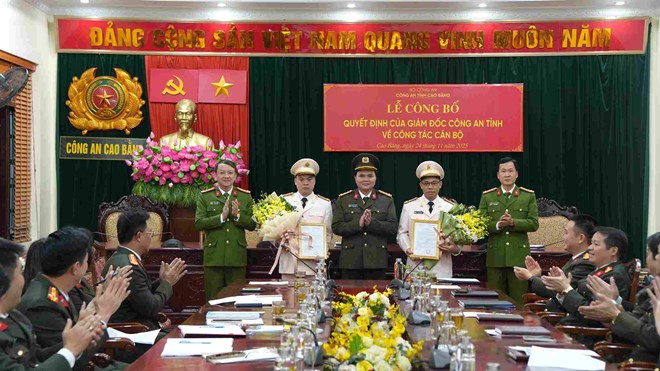 Công an tỉnh Cao Bằng điều động, bổ nhiệm loạt lãnh đạo chủ chốt