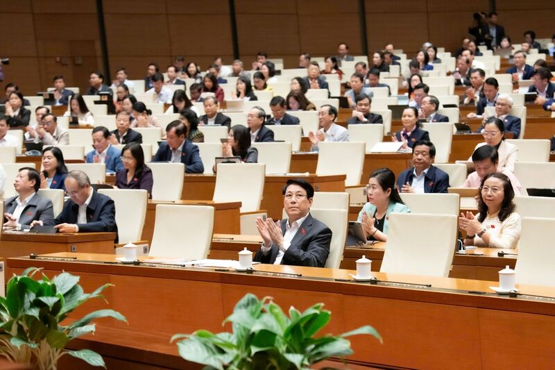 Sáng 10/12, Quốc hội họp phiên toàn thể tại hội trường. Ảnh: VPQH