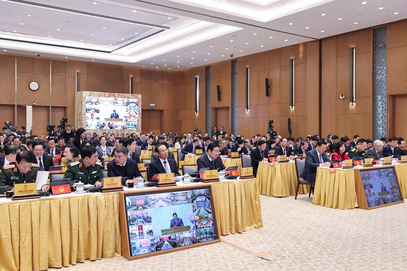 Hội nghị là dịp quan trọng để nhìn lại chặng đường điều hành đầy thử thách của năm 2025, đồng thời xác định rõ phương hướng, nhiệm vụ và giải pháp cho năm 2026. Ảnh: VGP/Nhật Bắc