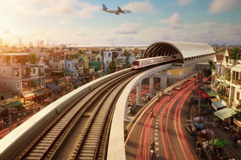 Phối cảnh ga Tân Bình, ga trên cao duy nhất của tuyến Metro Bến Thành - Tham Lương. Ảnh: MAUR