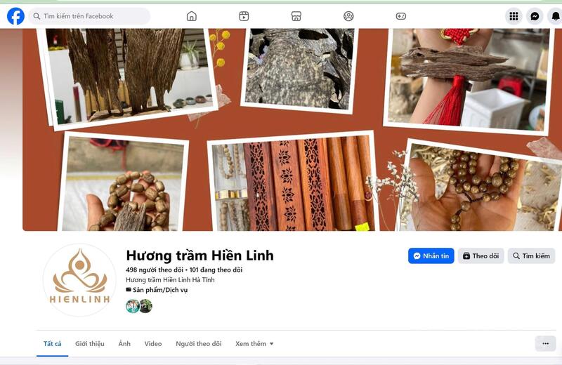 HTX trầm hương Hiền Linh quảng bá sản phẩm, thu hút nhiều người quan tâm trên mạng xã hội. Ảnh: FB