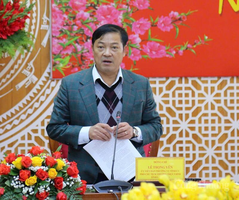 Phó Chủ tịch Thường trực UBND tỉnh Lâm Đồng Lê Trọng Yên phát biểu tại buổi làm việc. Ảnh: Minh An