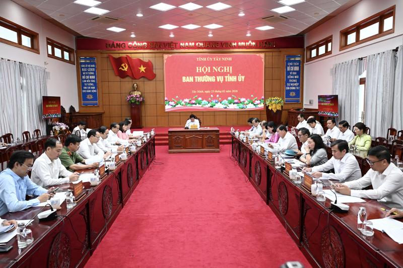 Ngày 23/2, Ban Thường vụ Tỉnh ủy Tây Ninh đã tổ chức hội nghị đánh giá tình hình tổ chức tết Nguyên đán 2026 và triển khai các nhiệm vụ trọng tâm thời gian tới.