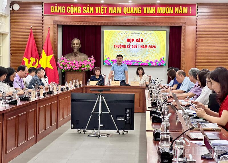 Họp báo thường kỳ quý I/2026 Bộ Văn hóa, Thể thao và Du lịch. Ảnh: Bảo Thoa
