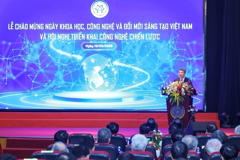 Thủ tướng Chính phủ Lê Minh Hưng phát biểu tại Lễ chào mừng Ngày Khoa học, Công nghệ và Đổi mới sáng tạo Việt Nam.