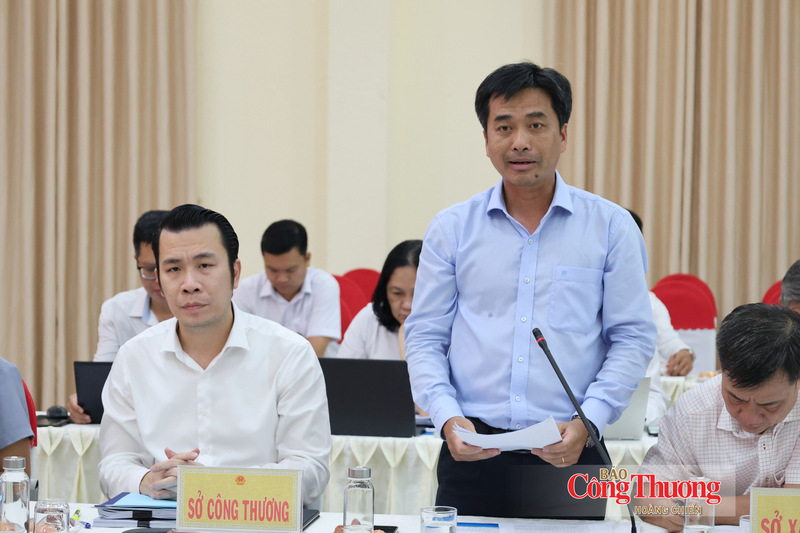 Phó Giám đốc Sở Công Thương Tây Ninh Trần Thanh Toản phát biểu tại buổi làm việc.