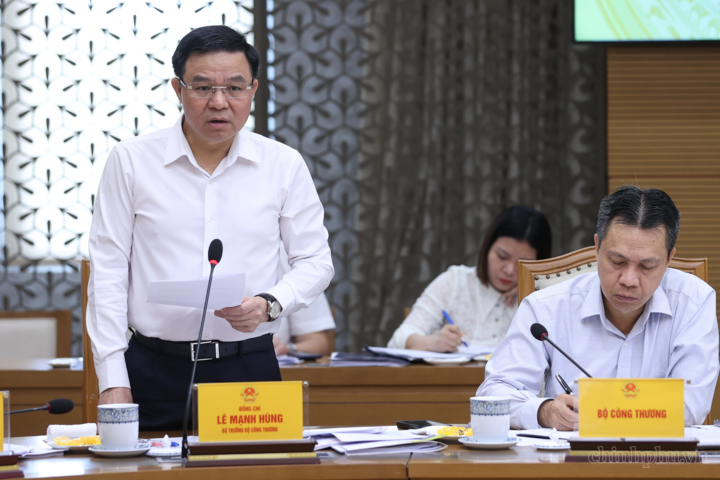 Bộ trưởng Bộ Công Thương Lê Mạnh Hùng phát biểu - Ảnh: chinhphu.vn/Nhật Bắc